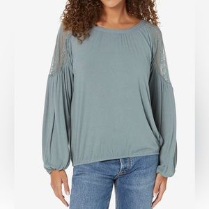 Wrangler Retro Lace Inset Peasant Top